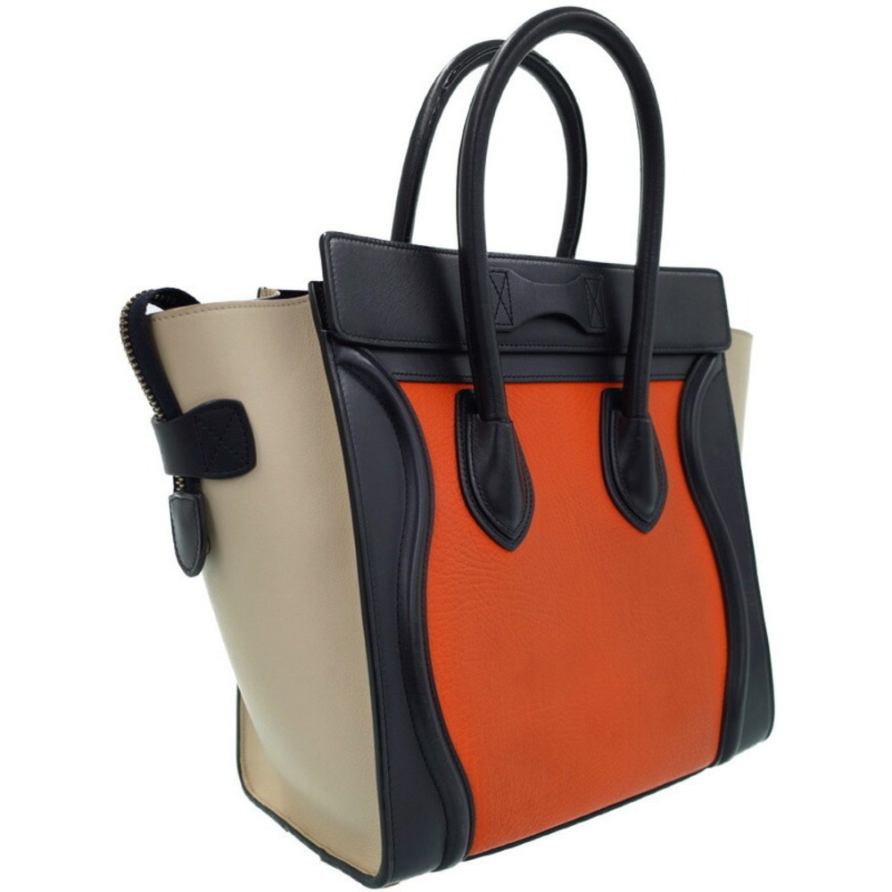 Celine Shopper Tote Shoulder Leather Calfskin Handbag - Picture 2 of 9